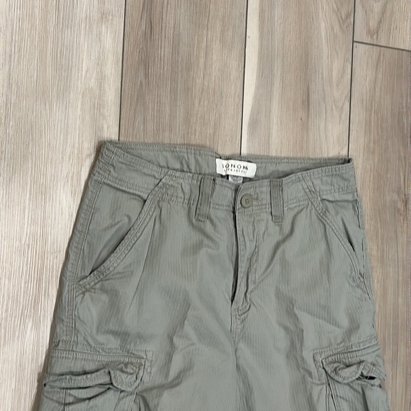 EUC Sonoma Brand Men’s Size 32 Waist Solid Color Tan Khaki Cargo Shorts - Picture 4 of 6